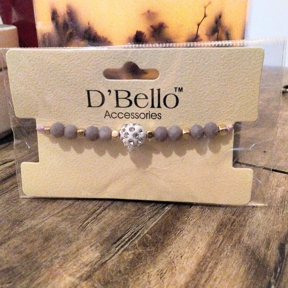 Bracelet D'Bello Accessories - purple beads and cord